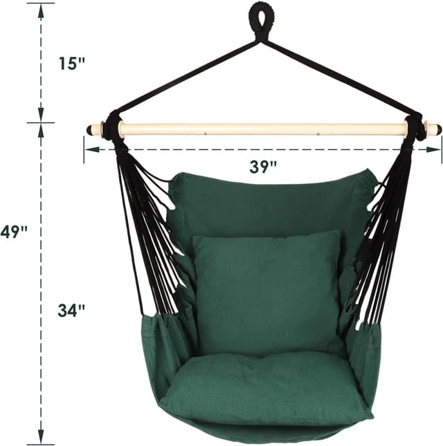 Thumbnail 5 de Highwild Hammock Chair Hanging Rope Swing 500 lbs