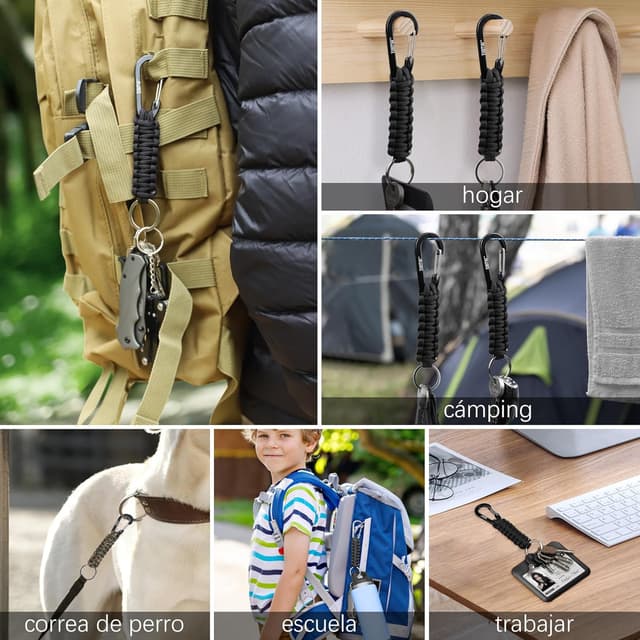 Thumbnail 7 de EOTW 2 Mosquetones Paracord para Escalada, Senderismo y Camping 🧗