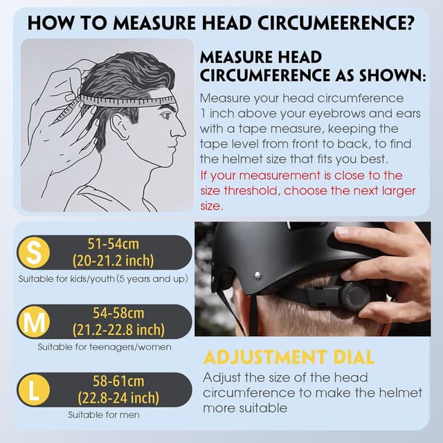 Detalle de Adults Skateboard Helmet (Adjustable) — Certified Safety Skate, Bike, Scooter & Multisport Helmet