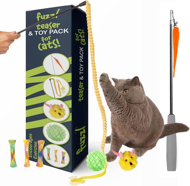 Imagen de Fuzzl Cat Toy Pack of 5 interactive toys 🐱 en OfertitasTOP