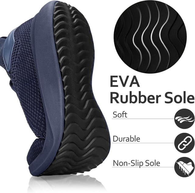 Detalle de Giniros Herren Turnschuhe & Sneaker – atmungsaktive Slip-on Sportschuhe für Fitness, Jogging und Alltag