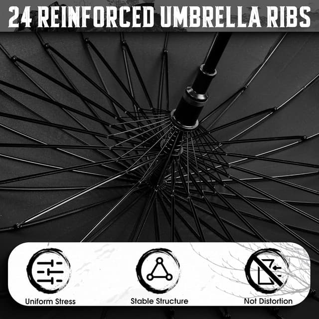 Detalle 1 de Langer Griff Regenschirm 24 Rippen