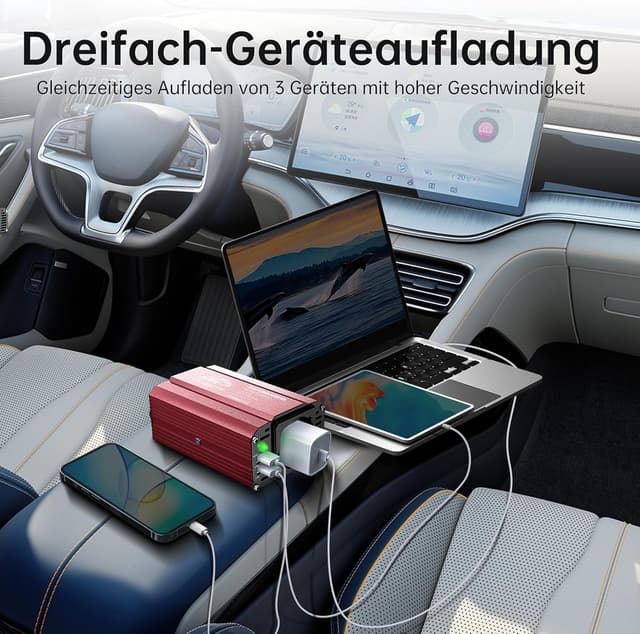 Detalle de AUCARAUTO 300W Auto Wechselrichter