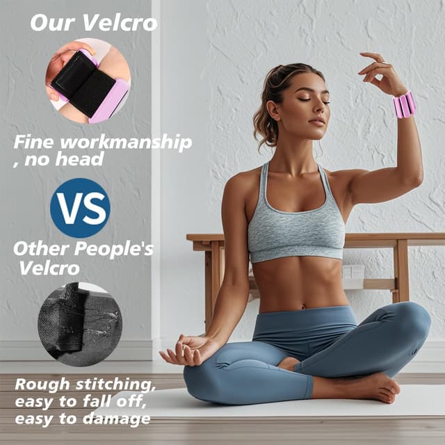 Detalle de SDATEKIT Wrist and Ankle Weights for Women & Men (2-Pack, 1 lb Each) Adjustable Silicone Wearable Weights