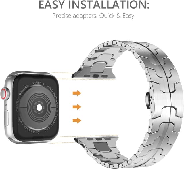 Detalle de NewWays Grade 2 Titanium Metal Link Strap for Apple Watch Ultra 49mm (Ultra 3/2/1)