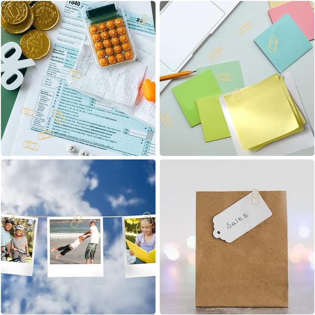 Thumbnail 6 de Vicloon Büroklammern-Set Herz Gold (130 Stück) mit Transparentbox