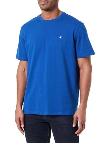 Detalle de Calvin Klein Camiseta SS Classic Monogram tee LV04RD254G para hombre en azul Chase Blue (manga corta)
