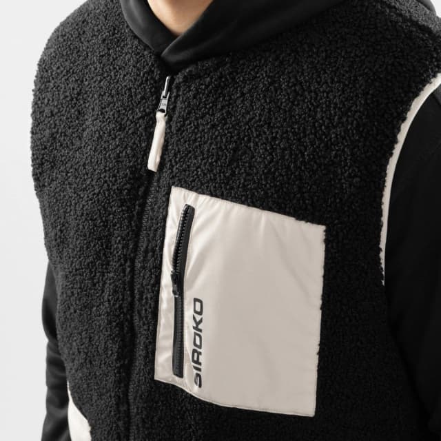 Detalle 2 de Siroko Tromso — chaleco reversible de sherpa y acolchado para hombre