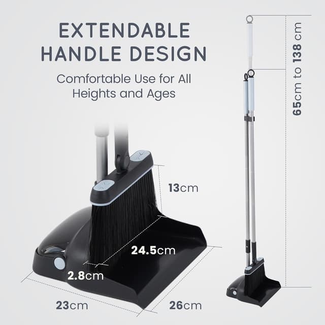 Detalle 1 de CUQOO Long Handled Dustpan and Brush Set