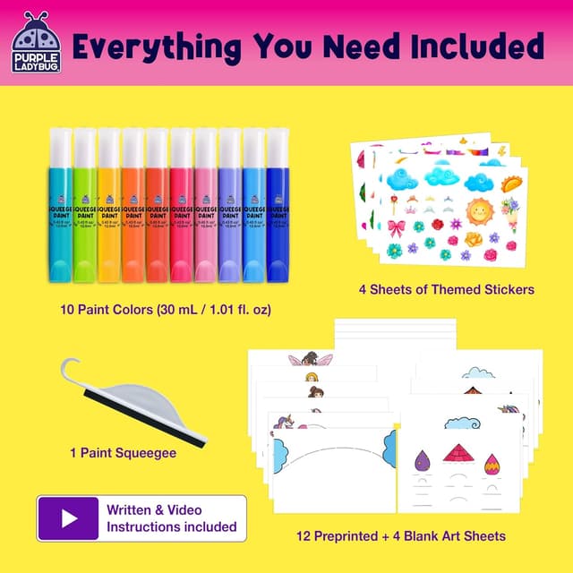 Detalle de Squeegee painting kits Unicorn 10 paints