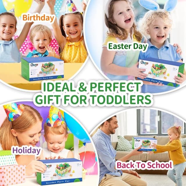 Thumbnail 4 de KMTJT Montessori Wooden Shape Sorting Toy for 1 Year