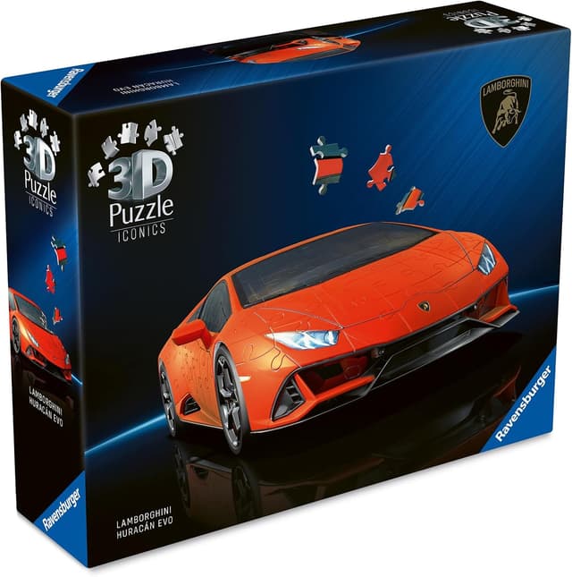 Detalle de Ravensburger Puzzle 3D Lamborghini Huracán EVO (163 pezzi) – modellismo da costruire per adulti e bambini