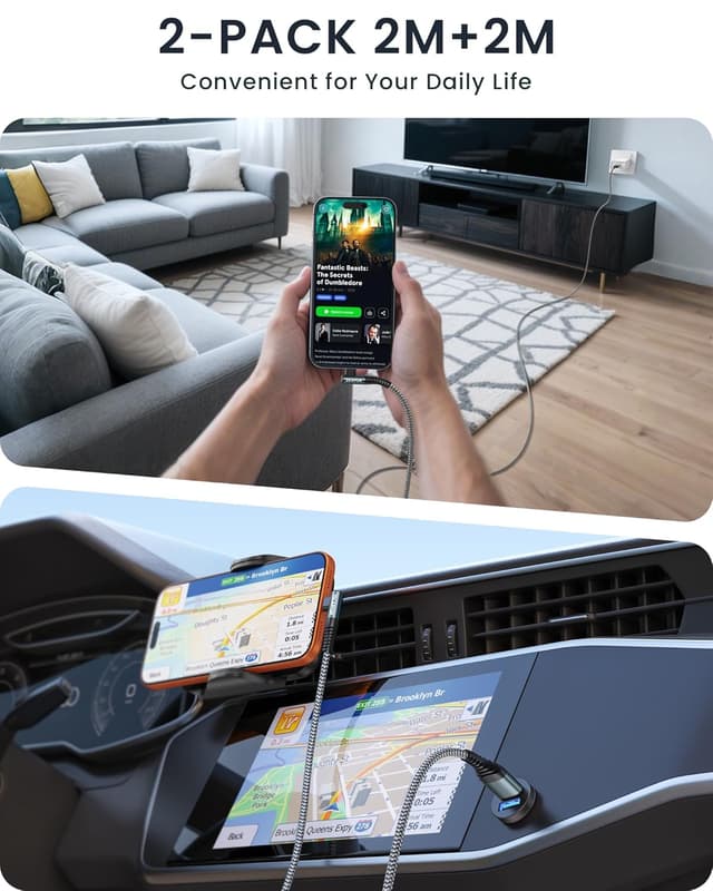 Thumbnail 6 de ZKAPOR USB C Kabel 2er Set 2 m 90°