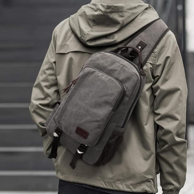 Detalle de S-ZONE D04v863 zaino unisex taglia unica con tracolla regolabile e tasche multiple