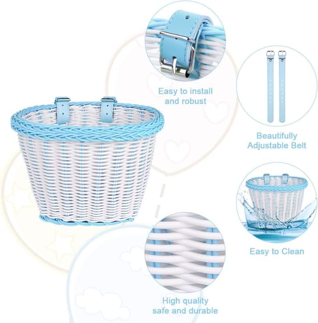 Detalle 1 de Flintronic Kids Bike Basket Handwoven