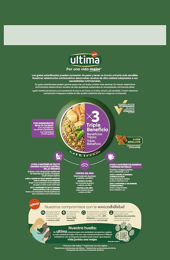 Detalle 2 de Ultima Esterilizado Adult Pollo 4 kg 🐱