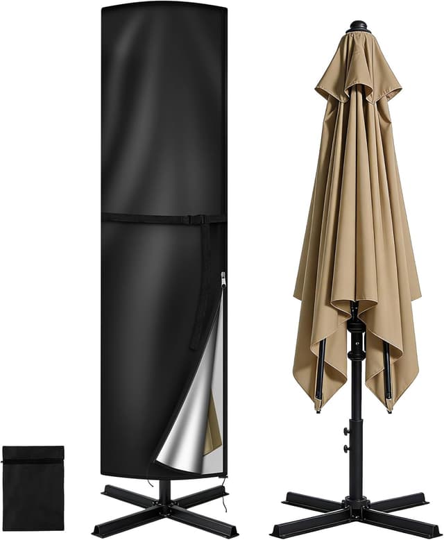 Detalle de Housse de parasol droit AOOWU en tissu Oxford 210D imperméable, avec fermeture éclair