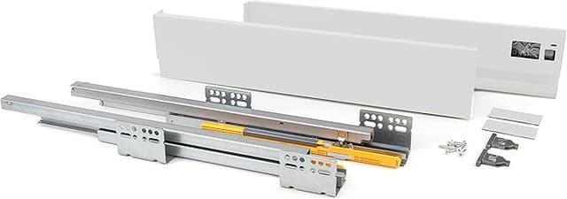 Detalle de Emuca Kit de Cajón con Guías de Extracción Total Blanco