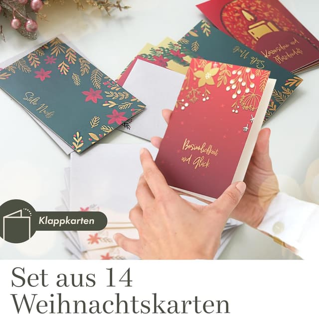 Detalle 2 de Weihnachtskarten Set A6 mit Umschlägen 14