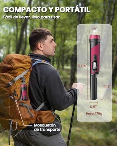 Thumbnail 6 de DR.ÖTEK Pinpointer detector de metales de mano IP68 con pantalla LCD y cancelación de interferencias