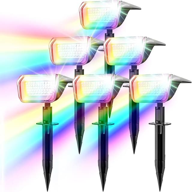 Detalle de Linkind Luces Solares Jardin RGB 🌈 10 Modos,IP67,6 Piezas