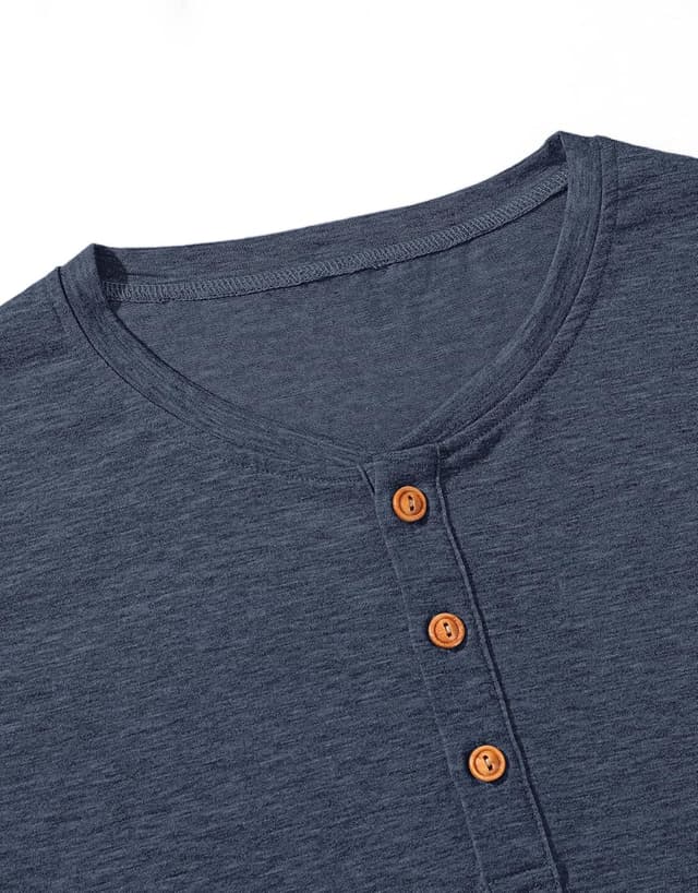 Detalle 2 de TARAINYA Henley Shirt für Herren Baumwolle