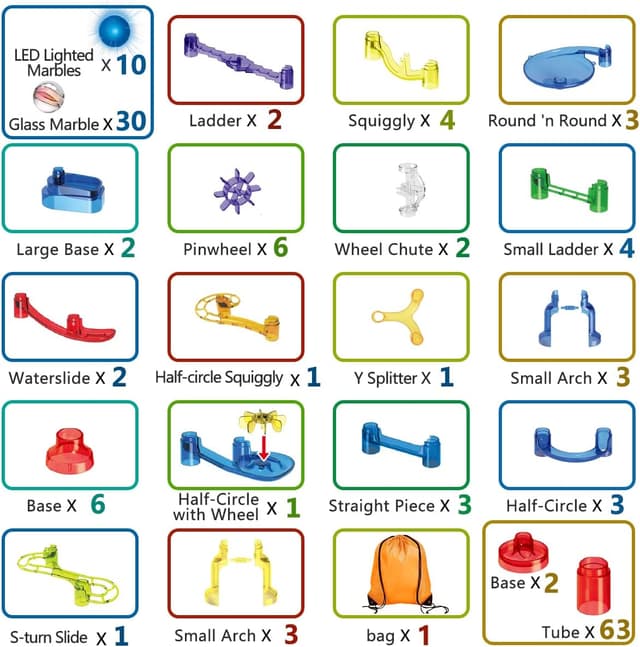 Thumbnail 1 de Meland Marble Run 153‑Piece Marble Track Toy 🎲