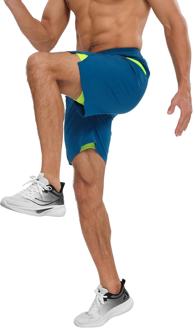 Thumbnail 6 de Veepro Men’s 2 in 1 Running Shorts with Compression Liner, Zip Pockets (7")