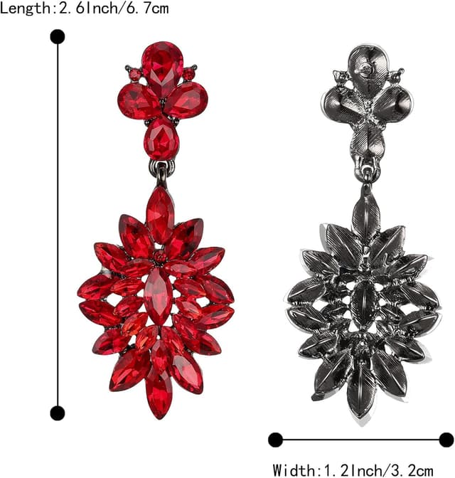 Detalle de Boucles d’oreilles pendantes Clearine en cristal strass, motif goutte d’eau – bijoux vintage pour femme