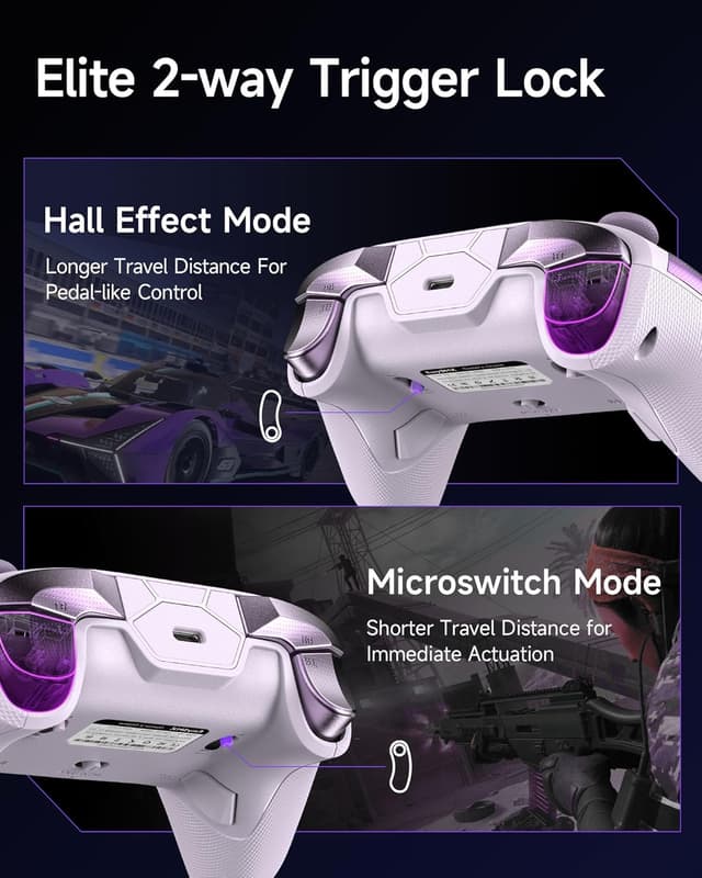 Detalle de EasySMX D10 PC-Controller mit Ladestation & RGB, TMR-Joysticks und 1000 Hz für PC/Switch/Handy