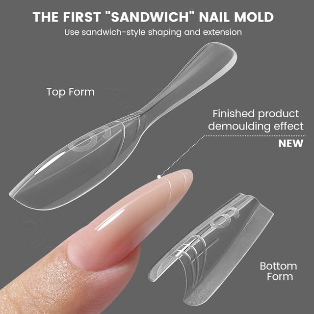 Detalle de YOKEFELLOW Sandwich Nails Dual Forms 240 pcs