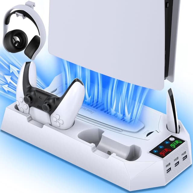 Detalle de ZRZLMVP PS5 Standfuß Kühler mit Ladestation