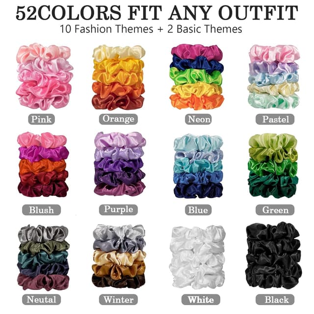 Thumbnail 1 de ADRIONE Satin Scrunchies 60 Pack ๐