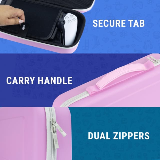 Thumbnail 6 de Carry Case for PlayStation Portal remote player (PS5) – travel storage protection for headset charger and accessories, grey/white