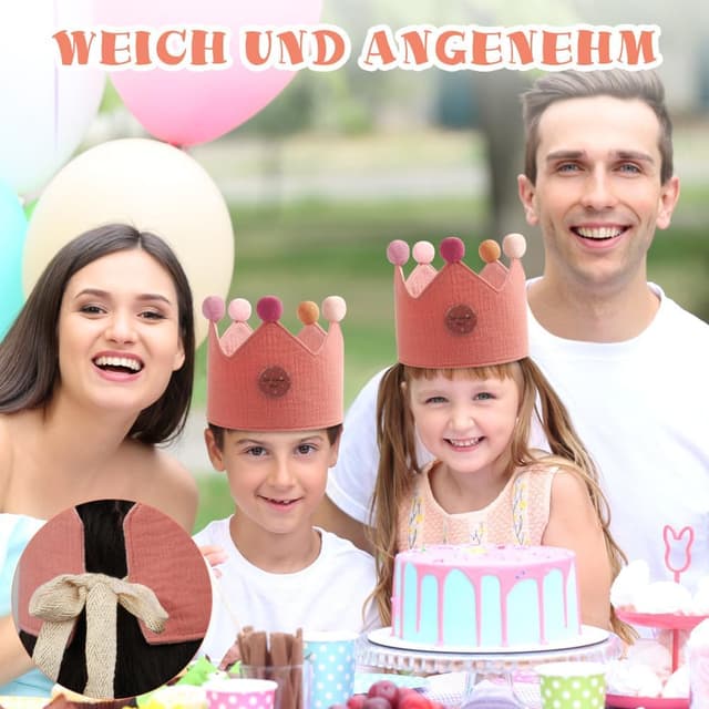 Thumbnail 4 de URAQT Geburtstagskrone mit Zahlen 0–9 56×18 cm