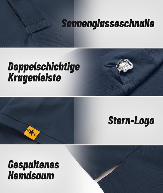 Detalle de ZITY 3-Pack Men’s Lightweight Breathable Polo Shirts (Regular Fit) for Summer