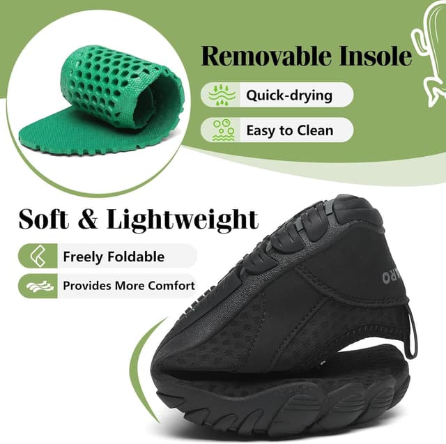 Detalle de SAGUARO Saguaro Wasserschuhe mit Klettverschluss – rutschfeste Sohle für Aktivitäten im Wasser