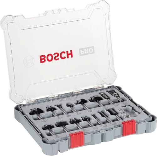Detalle de Bosch Professional Set Mixto de 15 piezas para fresadoras 🛠