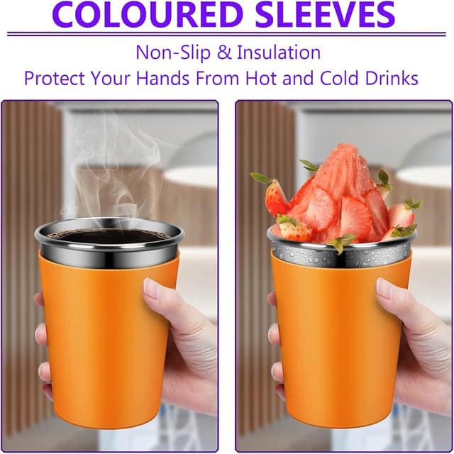 Thumbnail 2 de Hikrxya Edelstahl Trinkbecher 350 ml 5 Stück