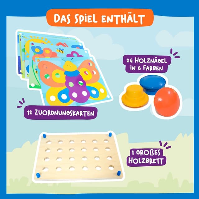 Thumbnail 5 de Nene Toys Holz-Steckspiel für Kleinkinder ab 2 Jahre – Mosaik Steckspiel