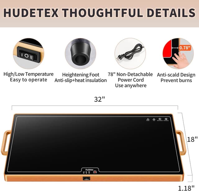 Thumbnail 2 de Warming Mat for Food XXL 32x18 Temperature Control 🍽