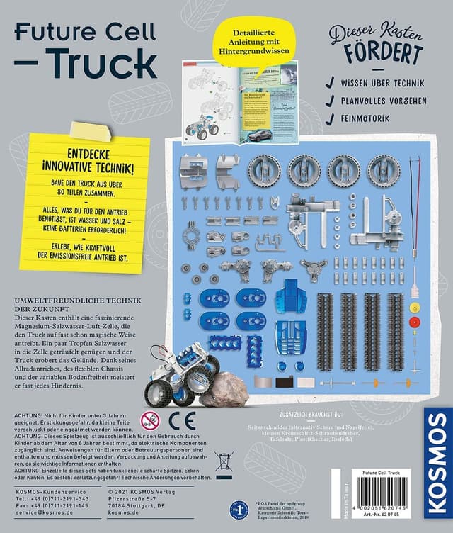 Detalle de KOSMOS Future Cell-Truck (620745) – Bausatz mit Brennstoffzellen-Technik für Gelände-Spielzeugfahrzeuge