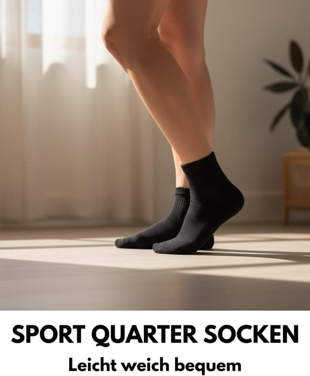 Detalle de Sockenkauf24 10 Paar kurze Sportsocken Quarter & Tennissocken – atmungsaktive Baumwolle