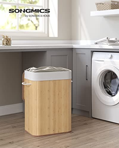 Detalle 2 de SONGMICS Cesto ropa sucia 72 L bambú