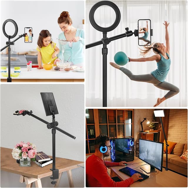 Thumbnail 6 de JEBUTU OS02 Kamera-Tischstativ Overhead mit flexiblem Arm, C-Klemme und 1/4" Kugelkopf (31–57 cm)