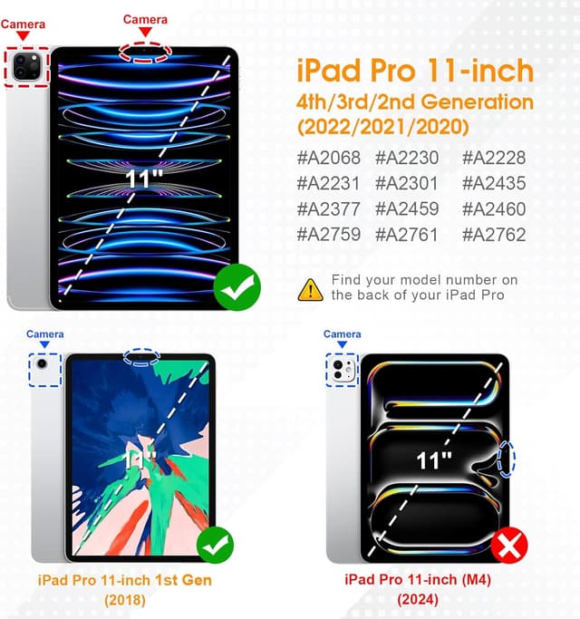 Detalle de Fintie Hybrid-Hülle für iPad Pro 11 (2022/2021/2020/2018) mit Stifthalter – rosa Marmor