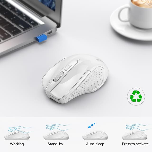 Thumbnail 6 de TECKNET Bluetooth Mouse (4800DPI) with USB wireless and dual Bluetooth connectivity