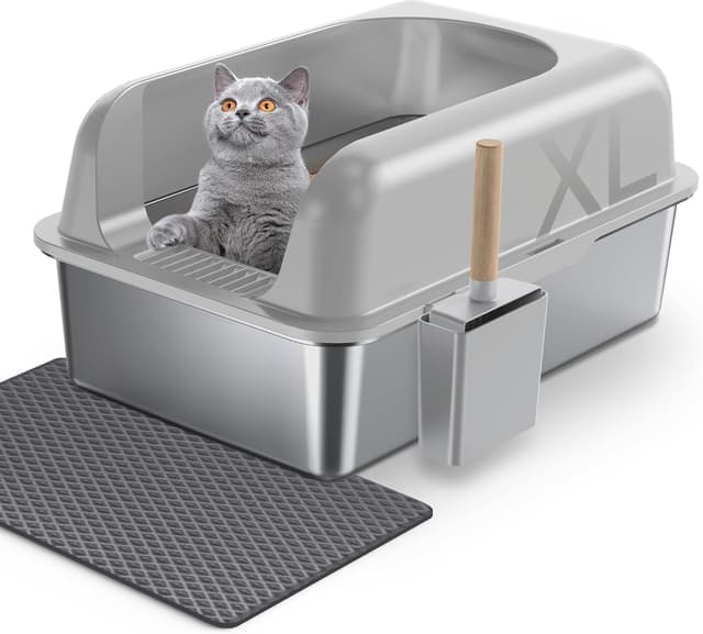 Imagen de Gimars XXL Bac à Litière en INOX 37L en OfertitasTOP