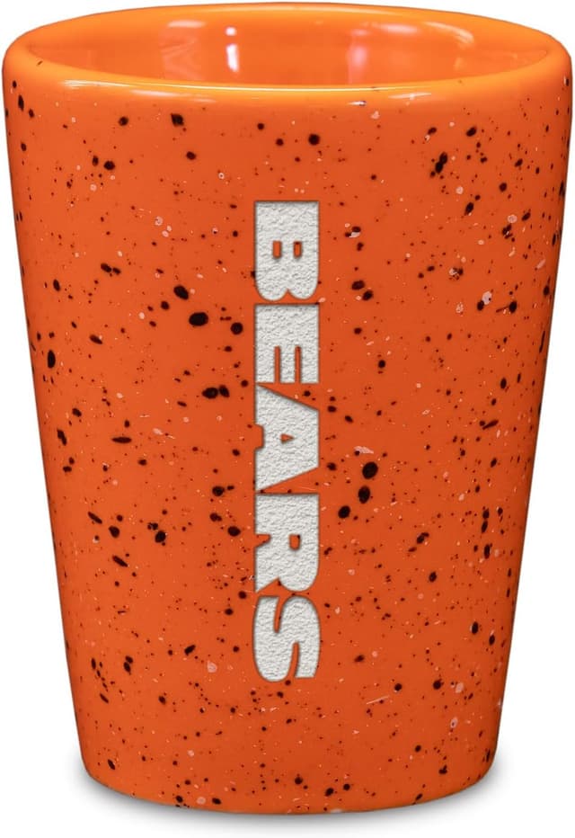 Detalle de Rico Industries NFL Football Primary OR Wordmark Logo 2oz Ceramic Shot Glass (Laser Engraved, Team Color) for Washington Huskies Fans