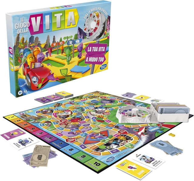 Detalle de Hasbro Gaming Il Gioco della Vita, gioco da tavolo educativo per tutta la famiglia (2-4 giocatori, da 8 anni)